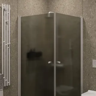 Душевой уголок на монопетле by Deonria U-90-89-6-GM-W1 90x89см белый/графит матовый